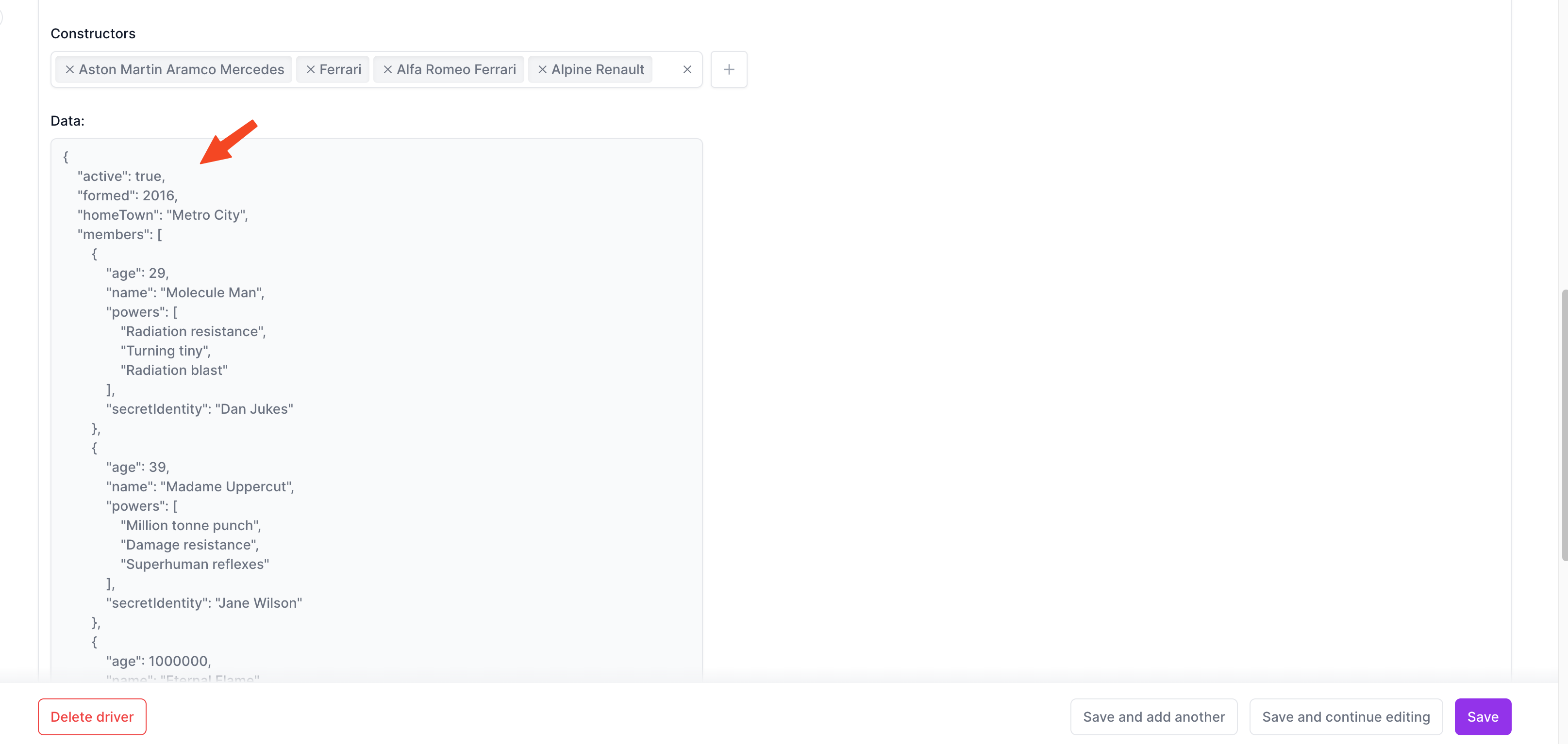 Admin Readonly Field
