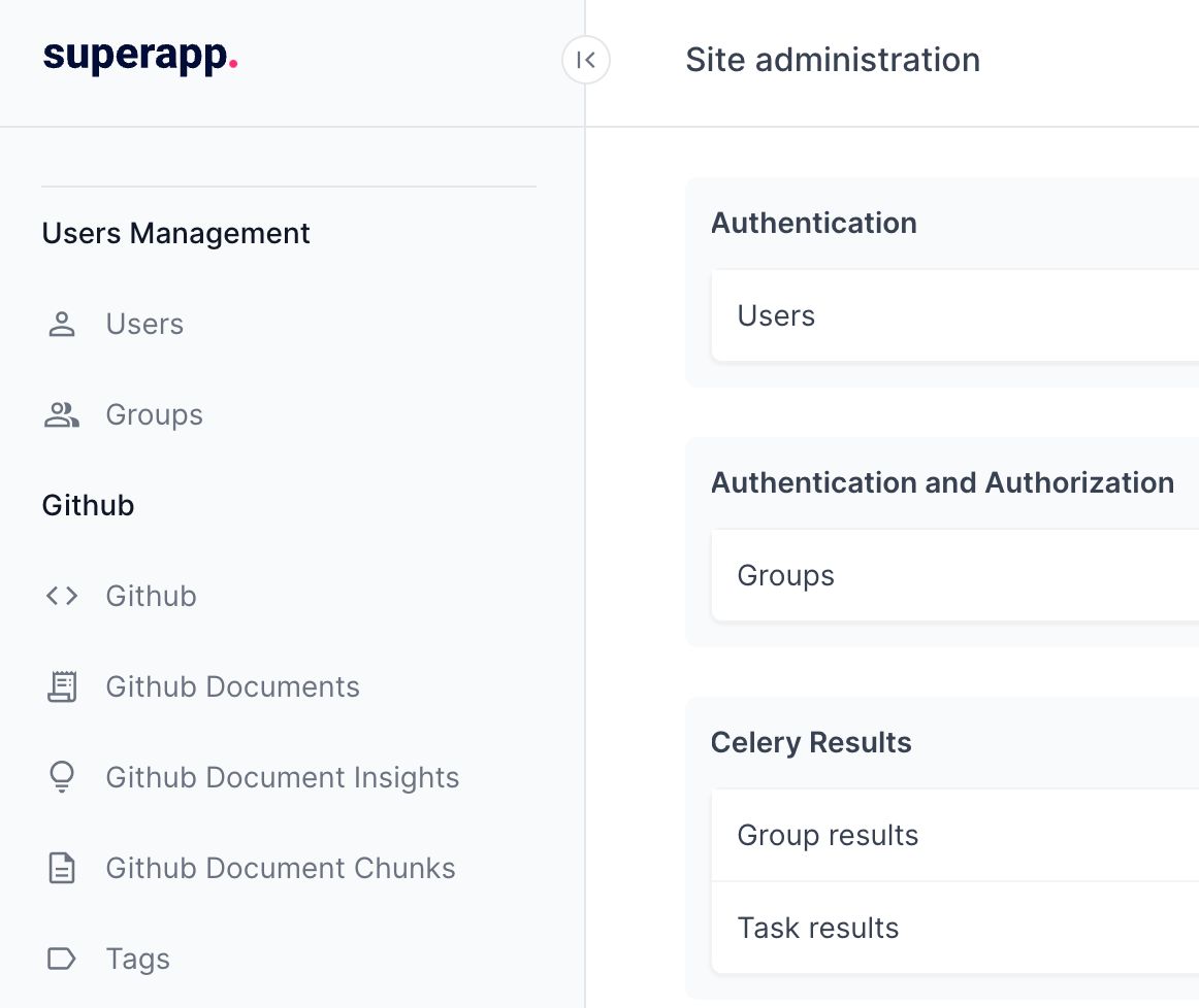 Admin Portal Sidebar Navigation